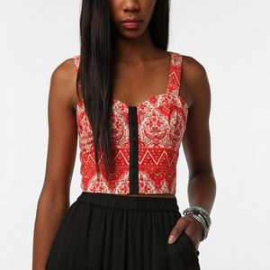 UO Lucca Couture Bustier Crop Top with Cutout